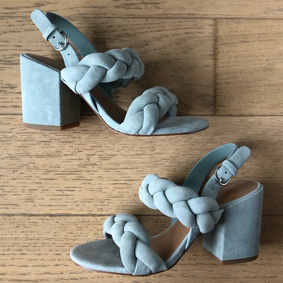 Rebecca Minkoff Shoes - REBECCA MINKOFF Aqua Suede Braided Block Sandals